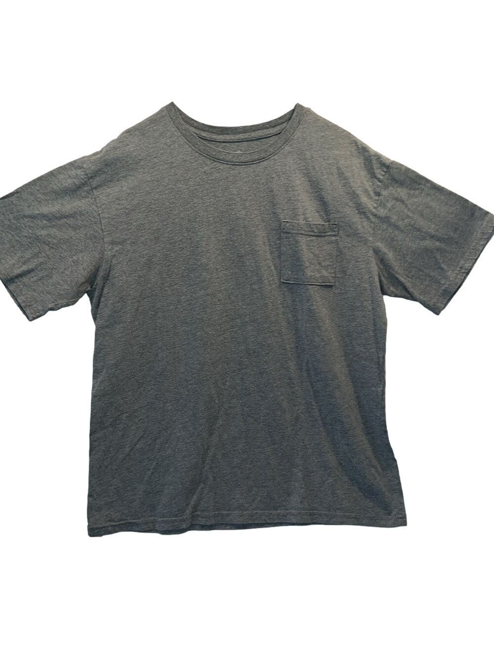 WHEREABOUTS Tee Shirt, 18-20H, PTP 24”, Length 26”, Gray with Pocket